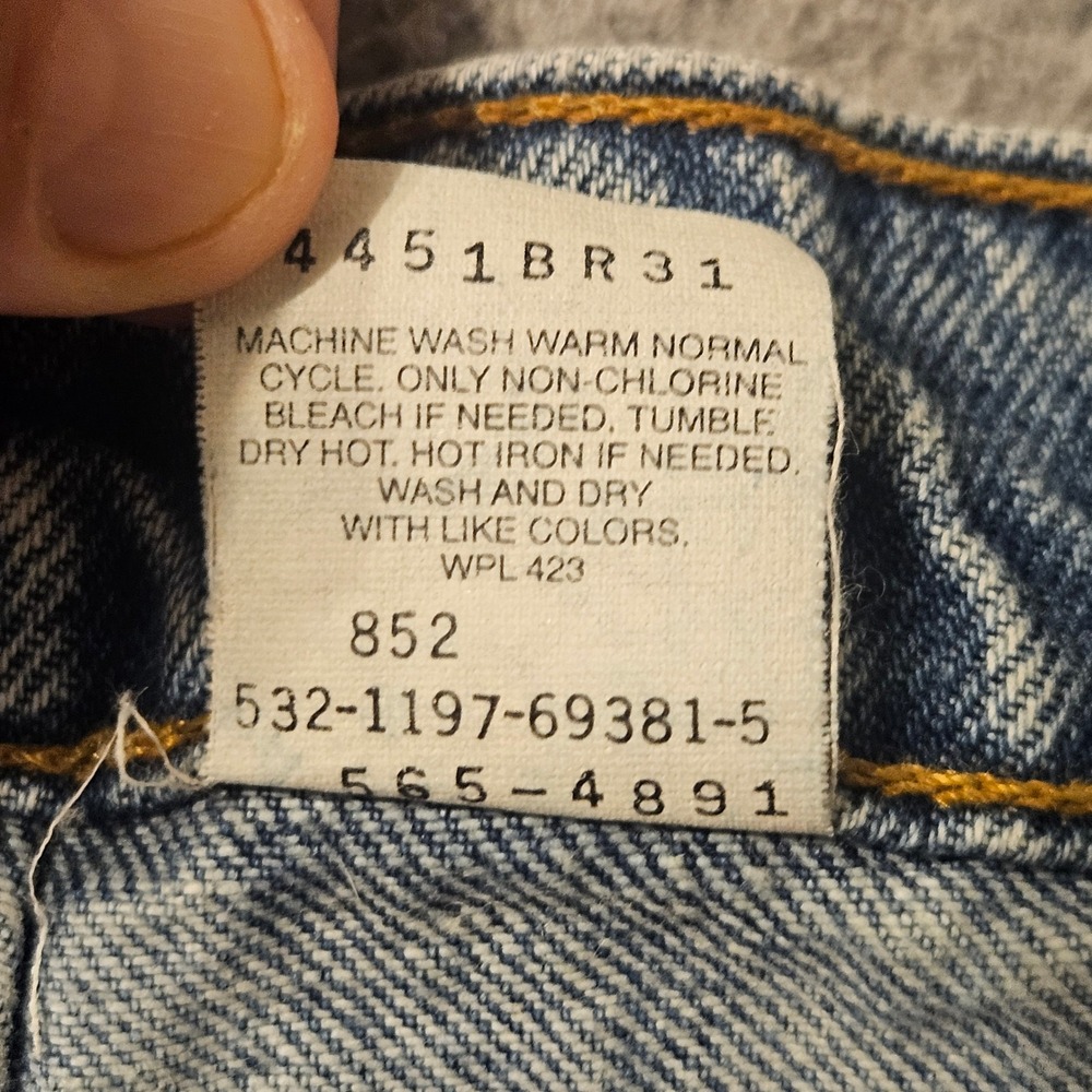 Vintage Levis 565 Loose Fit Straight Leg Jeans Mens 34x30 Made in USA Blue Denim - Picture 4 of 7